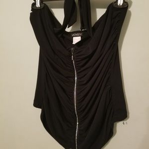 Womens zip-up, halter top